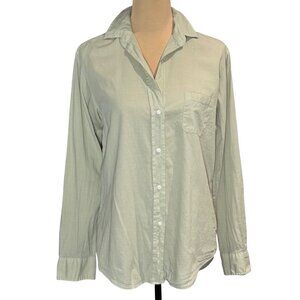 Frank Eileen Grayson Cotton Buttoned Up Shirt Sz 2 / S Green Relaxed Minimalist